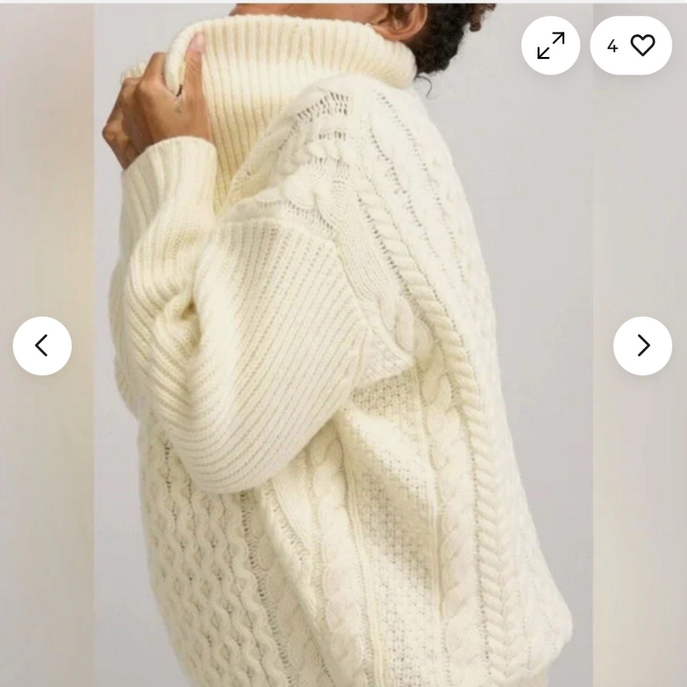 Hatch Cream Cable Knit Turtleneck Sweater